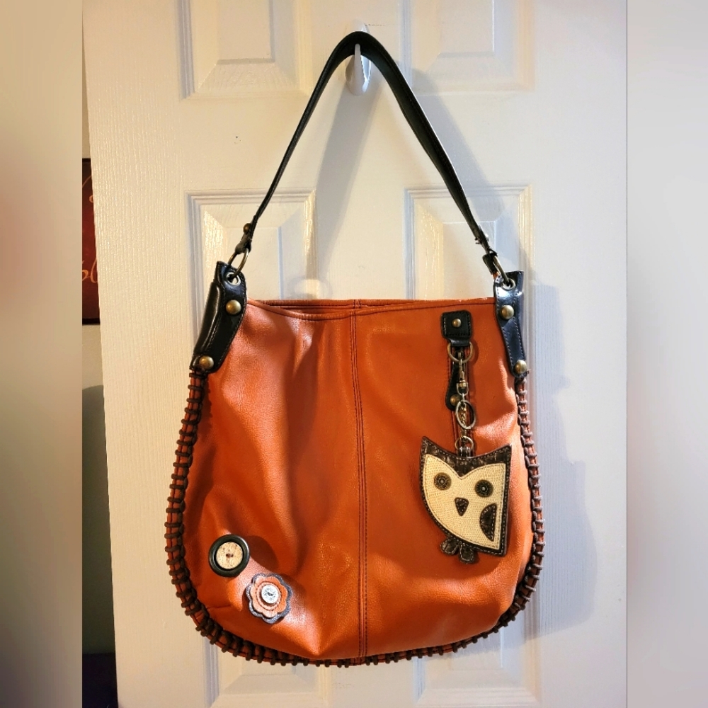 Brown Challa Large Hobo Owl Handbag